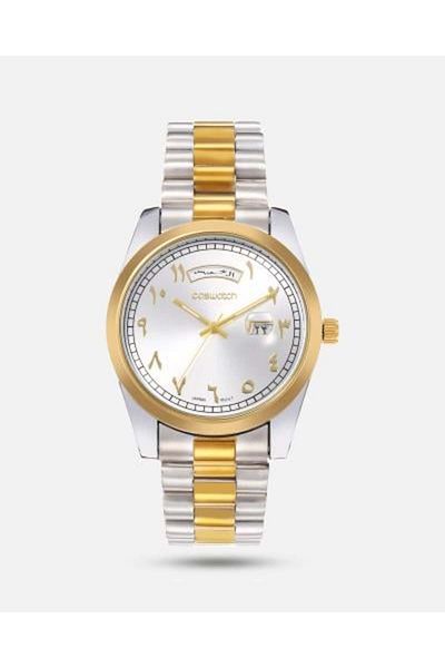 CASWATCH Men's Watch Steel in Gold and Silver Color with Arabic Date and Day
