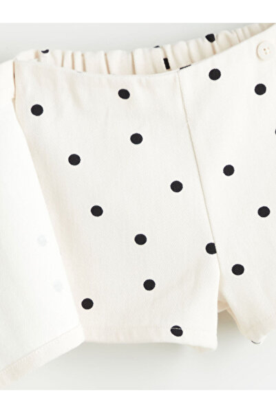 LC Waikiki Ecru Girl's Shorts Skirt with Elastic Waist