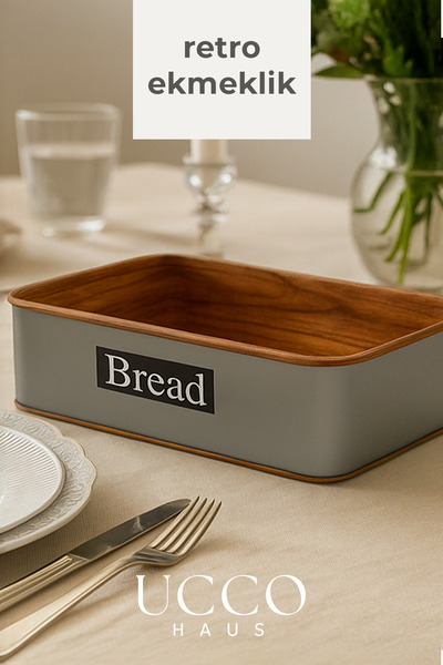 UCCO Retro Metal Bread Bowl - Stylish and Durable Kitchen Bread Storage Container, Retro Style Pineterst Serving Bowl