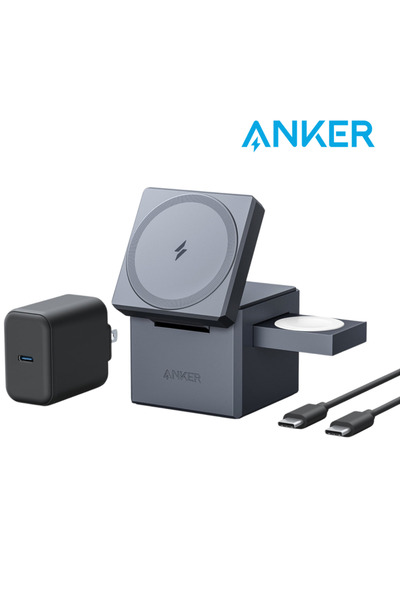 Anker شاحن حائط بقوة 65 وات، منفذي USB-C بتقنية PD ومنفذ USB - ذهبي