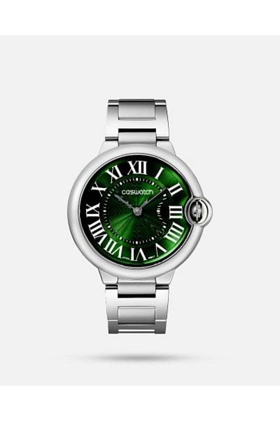 CASWATCH Men's Watch Silver Color Green Dial