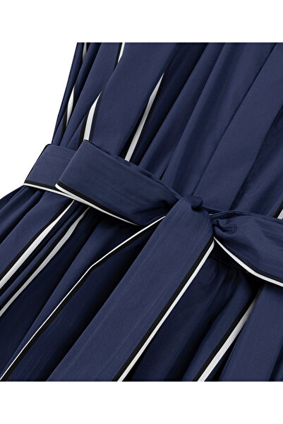 Machka Çizgi desen poplin elbise