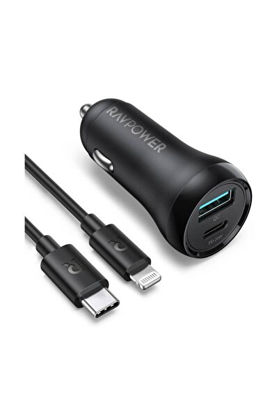 RavPower Car Charger with Two PD Ports - 40W - Black