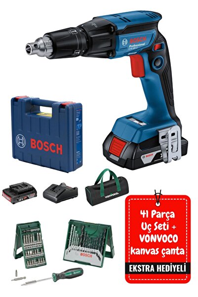 Bosch GTB 185-LI Akülü Alçıpan Vidalama Makinesi Şarjlı Alçıpan Matkabı 2x2.0 Ah (HEDİYELİ)
