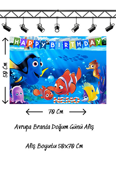 snowparty Πανό γενεθλίων με θέμα το Red Fish Lost Fish Nemo