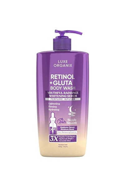 LUXE ORGANIX Retinol + gluta body wash youthful radiance whitening serum