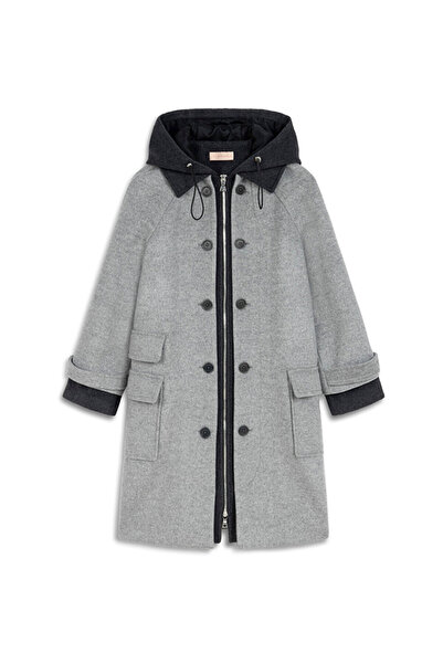 Machka Colorblock yün ve kaşmir karışımlı kaban