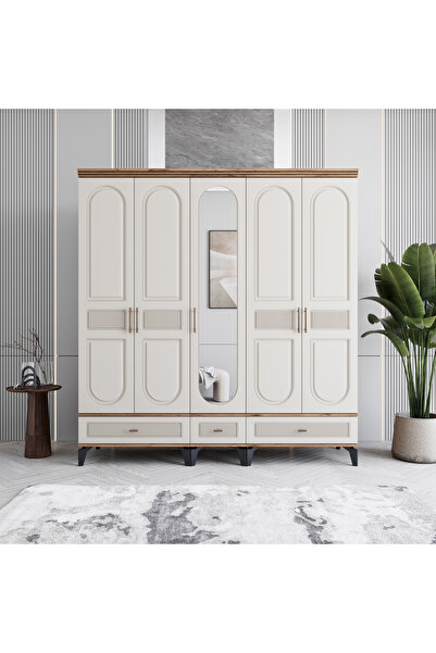 MONZIO Libra 5 Kapaklı Çekmeceli Gardırop %100 MDF