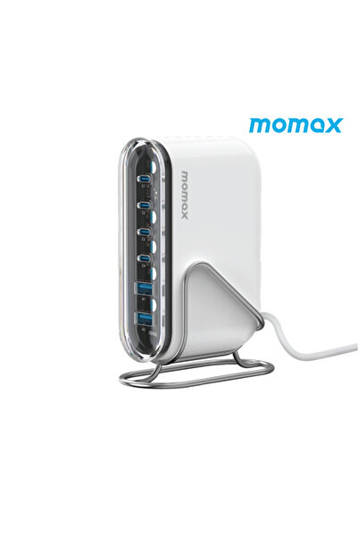 Momax Charge Flow Wall Charger with USB-C and USB Ports, 80W, White