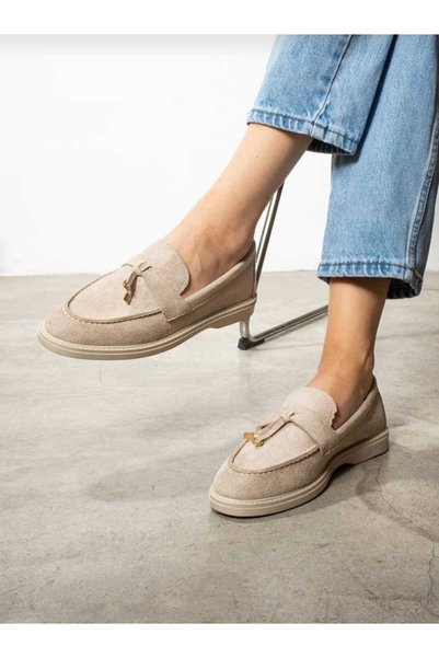 Mira style Loro Suede Leather Detail Loafer Lace-Up Casual Shoes