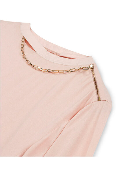 Machka Zincir aksesuarlı krep bluz