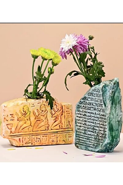 Yaratıcı sanatlar atölyesi 2'li Antik Mısır Tableti Şeklinde Hiyeroglif işlem...