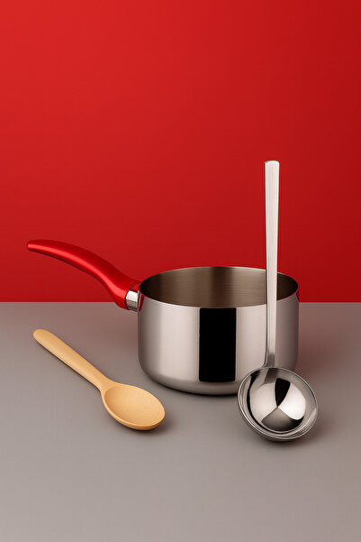 Metler 304 Steel Sauce Bowl Set – Wooden Spoon, Milk Pot and Stainless Steel ...