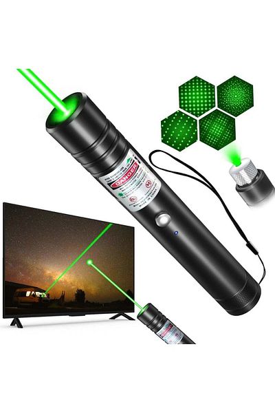 Generic Green Laser Pointer High Power Pen - Long Range Rechargeable Laser Beam, USB Charging