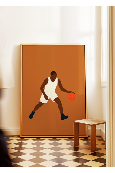 ARTHOUSECOLLECTIVE Poster de baschet - 3 - Siluetă de jucător de baschet - Po...
