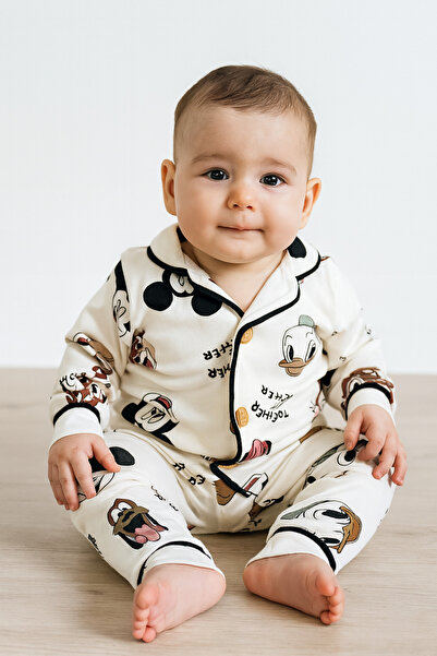 AKİ MODA KİDS Aki̇ Moda Ki̇ds Kız Erkek Unısex Pijama Takımı Alt Üst 2 Parça Pamuklu