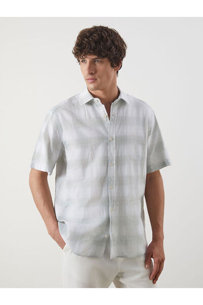 LC Waikiki Rmz Gi̇yi̇m Farkiyla Standard Fit Short Sleeve Checkered Embroider...