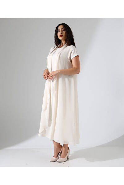 Fi'l Arz Fashion Shawl Collar Chiffon Vest