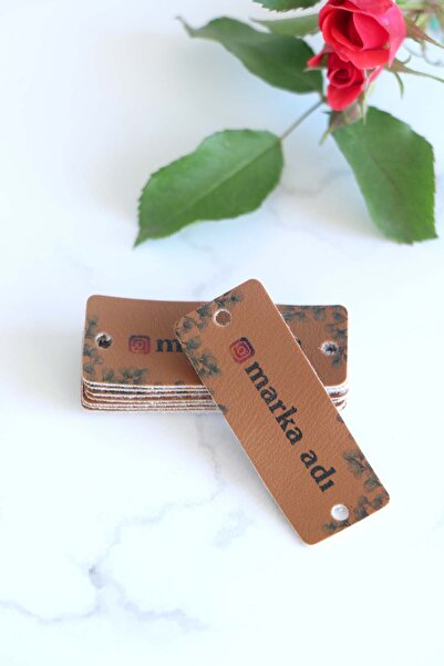 Vice Kişiye Özel Suni Deri Etiket 40 Adet (1,8x4,8 cm) Renkli Baskılı Suni Deri marka etiketi