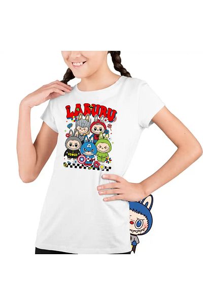 OEM Labubu Superheroes Kids Girls T-Shirt