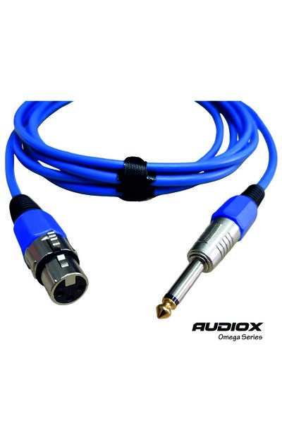 Omega Series 1 Metre Jak – XLR Mikrofon Kablosu | Mavi | Stüdyo Sahne ve Enstrüman Kablosu