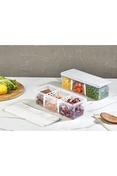 STOREMAX Sellbuyst Home 8-Piece Nora Storage Container with Compartments 2 Lt Ekru Trendy 266450