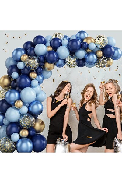 DÜVENCİ TİCARET Set de baloane cu confetti auriu pastelat metalic în tonuri d...