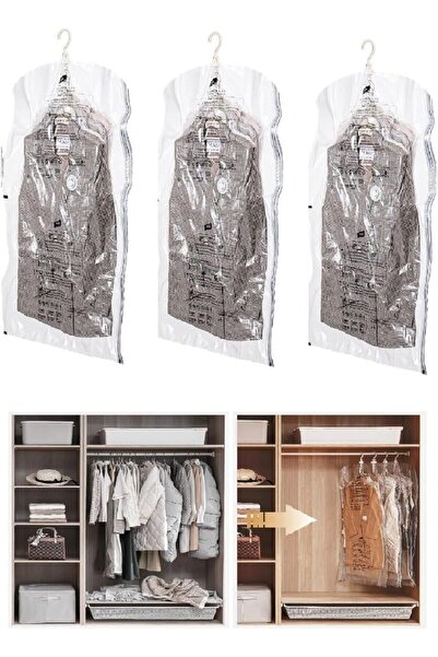 STOREMAX PRStoRe Vakumlu Hurç, Dolap Düzenleyici Elbise Saklama Poşeti,%80 Yer Tasarrufu,1adet 90x60cm,1ad