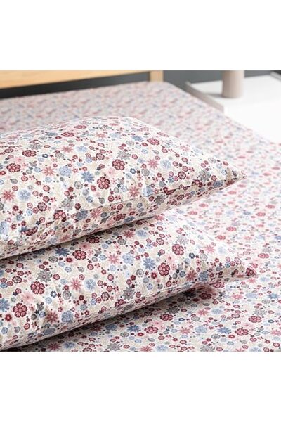 STOREMAX Sellbuy |   Liberty | 100% Cotton Single Size 100 X 200 Elastic Sheet Set Burgundy Trendy 266450