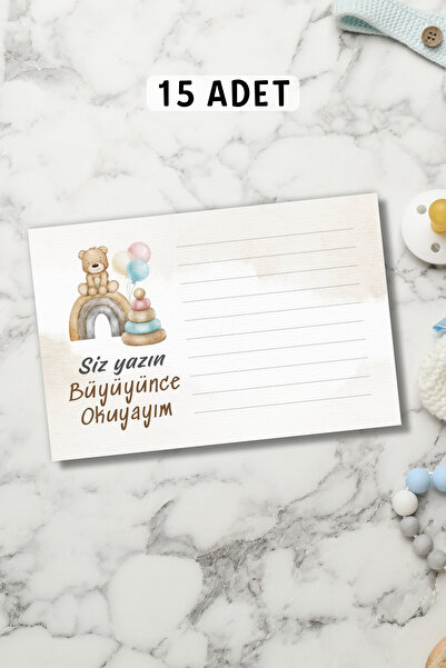 Metranya Cinsiyet Belirleme Partisi Bebeğe Mektup 15 Adet Baby Shower Dilek K...