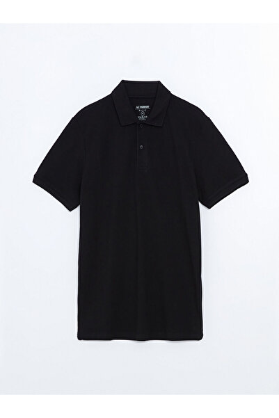 LC Waikiki Μαύρο ανδρικό μπλουζάκι πικέ με κοντό μανίκι και γιακά πόλο από το...