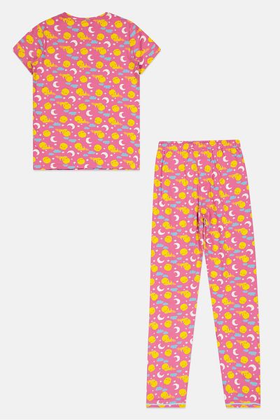 Zivame Looney Tunes by Kids Girl 2 Pieces Printed Pyajama Top And Bottom Set, Multicolor