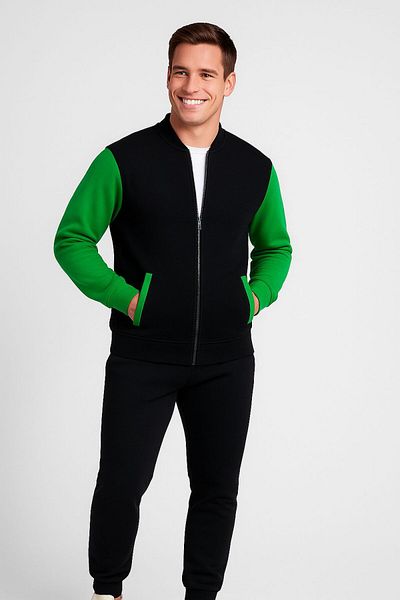 NewCabin 3 Thread Premium New Season Unisex College Jacket-Sweatpants Combination Bottom Top 2-Piece