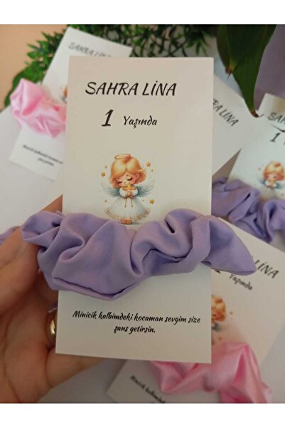 Cenka Store Lila Saten Toka Peri Kız Desenli - Doğum günü ve Özel günler için...
