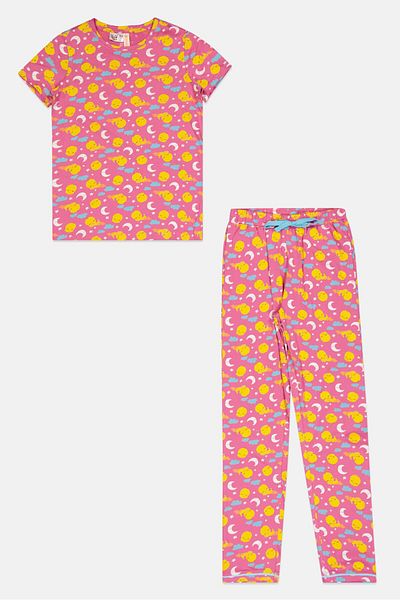 Zivame Looney Tunes by Kids Girl 2 Pieces Printed Pyajama Top And Bottom Set, Multicolor