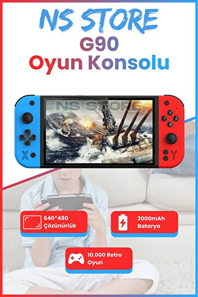 NS Store G90 Taşınabilir Yeni Nesil Oyun Konsolu El Atarisi | 7’’ HD Ekran | ...