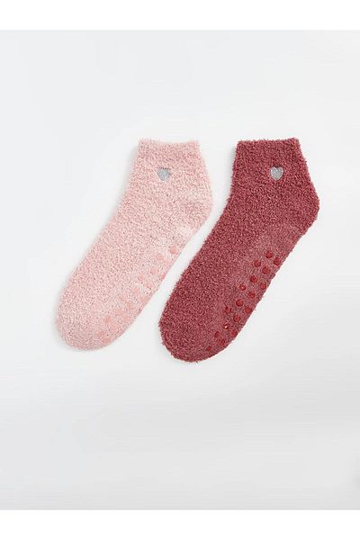 LC Waikiki Lcw Embroidered Women's Home Socks 2 Pack (W5)