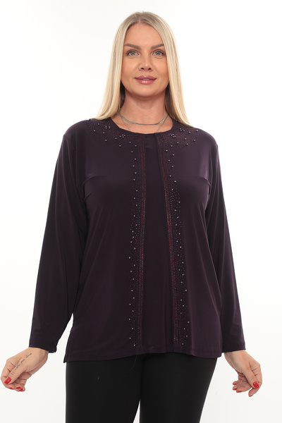 AfifeCOLLECTİON بلوزة ذات مظهر جماعي، فستان سهرة، بلوزة أنيقة للأم مطرزة