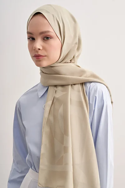 carell C pattern monogram cotton silk shawl soft green