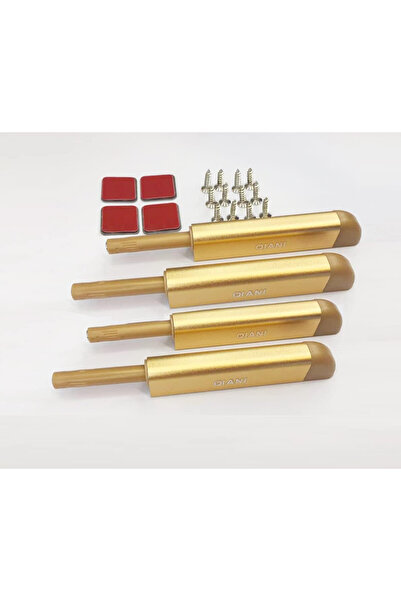 Qiani Set de 4 încuietori pentru dulap, metal auriu, 13 x 8 x 4,5 cm