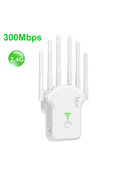 Choice5 EU Plug 2.4G 300M White WiFi Repeater Wireless Router 1200Mbps High 6 Antenna Network Amplifier Repe