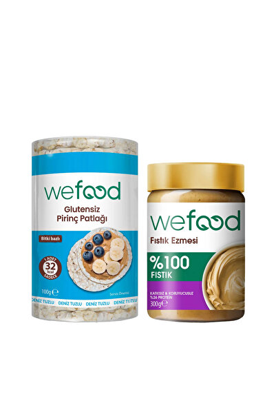 Wefood %100 Fıstık Ezmesi 300 gr + Glutensiz Pirinç Patlağı 100 gr