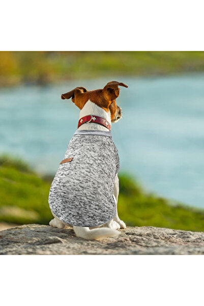 Niumowang pulover pentru câini/pisici, bumbac/poliester, gri, mărimea S