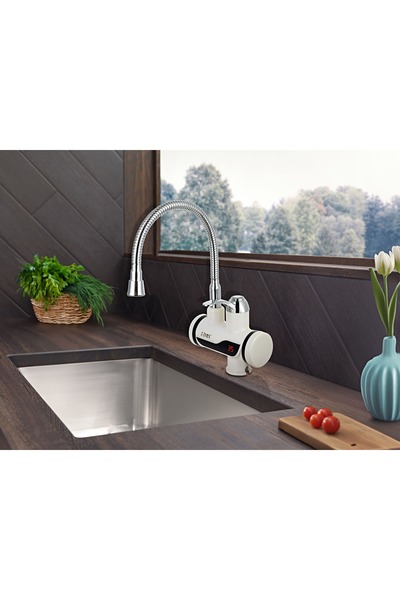 ZİNOX Ηλεκτρική βρύση Z-Inox ZLN5480 Λευκή, άμεσης θέρμανσης, ισχύς 3000W, ανοξείδωτο ατσάλι