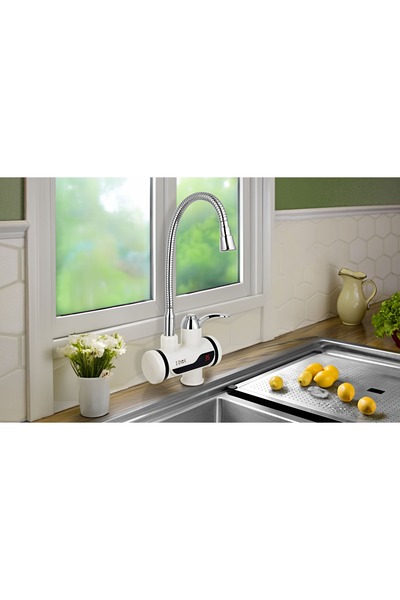 ZİNOX Ηλεκτρική βρύση Z-Inox ZLN5480 Λευκή, άμεσης θέρμανσης, ισχύς 3000W, ανοξείδωτο ατσάλι