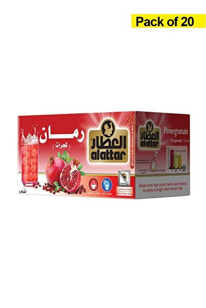 AL Attar مجموعة شاي الرمان العشبي - ٢٠ كيسًا