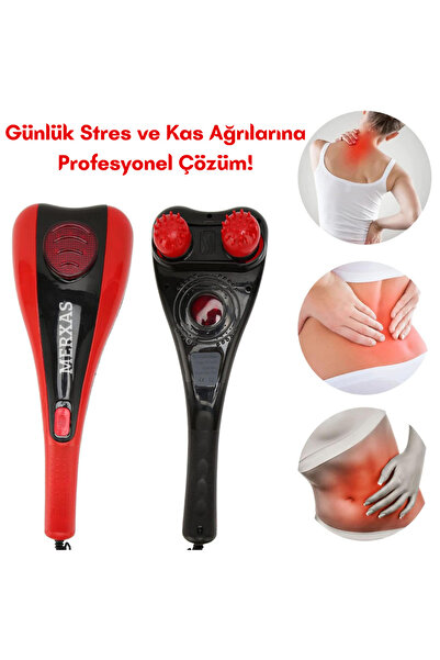 Merxas Kırmızı 222A Çift Başlıklı Paletli Masaj Aleti Sırt Bacak Kol Tüm Vücu...