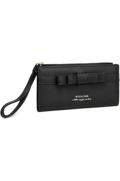 Royalfair Women's wallet ROYALFAIR, PU leather, black, 19.5 x 9.5 cm