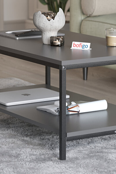 Bofigo Orta Sehpa Yan Sehpa Dekoratif Sehpa Metal Sehpa Athena Antrasit