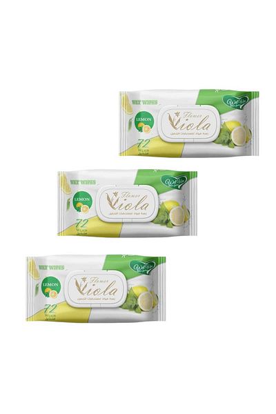 Viola Viola Flower Wet Wipes Set 3 Pieces x 72 Wipes